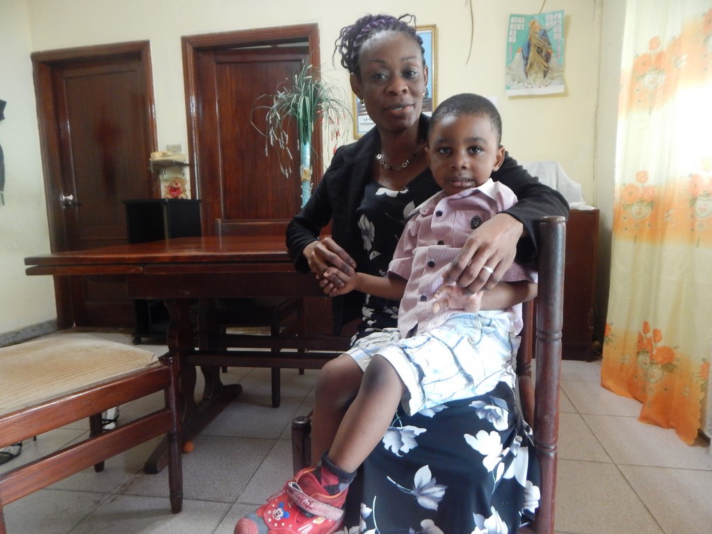 Fanta Kibungu and her son. Photo: Zeze Ballah